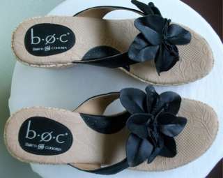 ITEM  BOC Born Concept Womens Flower Sandals COLOR  Black 