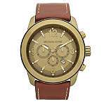 MICHAEL KORS MK8250 Gold plated and leather chronograph watch