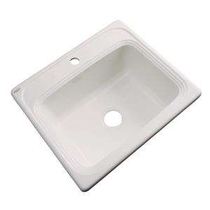  Drop In Acrylic 25x22x9 1 Hole Single Bowl Kitchen Sink in Almond