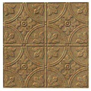 Fasade 2 Ft. X 4 Ft. Traditional 2 Cracked Copper Glue Up Ceiling Tile 