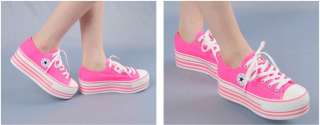  Platform Sneakers Tennis Shoes Fluorescent Green/Pink/Orange US5.5~8