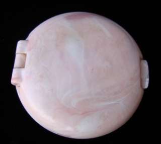 VINTAGE CHANTILY PERFUME PINK CELLULOID COMPACT  