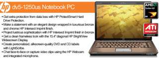 HP Pavilion dv5 1250us Notebook PC   AMD Turion X2 Ultra ZM 80 2.1GHz 