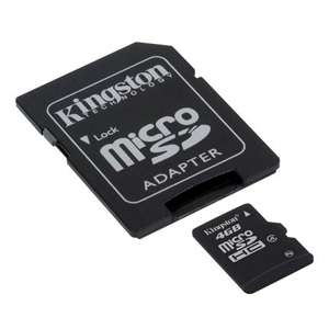 Kingston 4GB MicroSDHC Card with SD Adapter 
