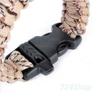 New Camping Survival Paracord Bracelets whistle buckle  