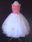 NEW TODDLER GIRL (Sz 4) PAGEANT Wedding PARTY FLOWER GIRL DRESS, Coral 