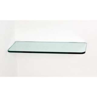 Floating Glass Shelves 8 in. x 18 in. Clear Glass Corner Rectangle 