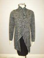 FEVER Zebra Print Raised neck Stylish Duster Sweater S  