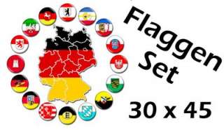 Flaggenset Deutschland 16 Bundesländer Fahne 30 x 45 cm  