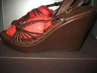   Leather Wedge Sandals Shoes US 10 EUR 40.5 NEW BOX~NICE~STEAL~  