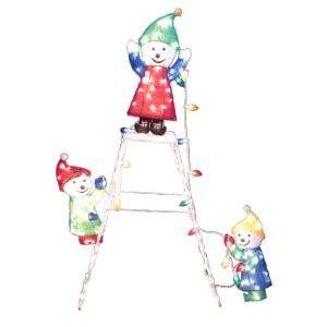 Home Accents Holiday 36 in. 100 Light Tinsel Ladder and three 24 in 