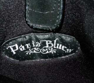 Womens PARIS BLUES Black Suede BOOTS western boxy toe slouch ~ 9 