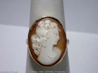 ANTIQUE 12K GOLD CAMEO RING STUNNING  
