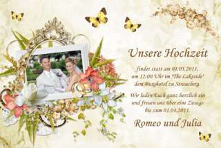20 Einladung Einladungskarten Hochzeit (Postkarten)  