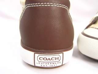 New Coach Barrett Signature Khaki Brown Sneakers 9.5  