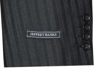JEFFREY BANKS~BLACK SHADOW STRIPES SUIT ~SZ 48L  