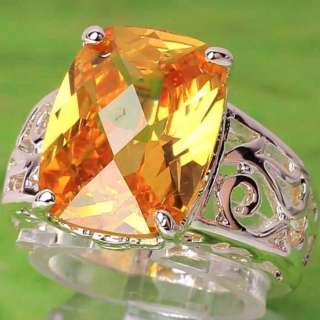 184a4 WOW ** SO COOL LATEST DESIGN * Natural Citrine Gems Silver Ring 