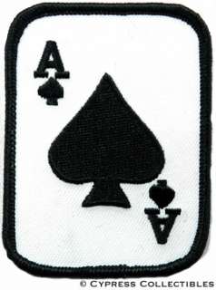 ACE of SPADES iron on PATCH texas hold em POKER CARD  