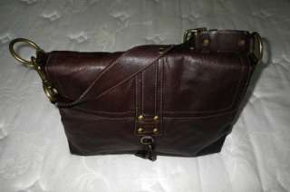 Coach Legacy BROOKLYN Dk Brown Pocket Leather Large Messenger Tote Bag 