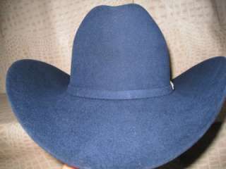 Mens Larry Mahans Denim Blue 6x Beaver Fur Felt Cowboy Hat  