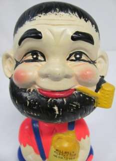 Lugenes Japan Vintage Hillbilly Bobble Head Nodder Bank 7  