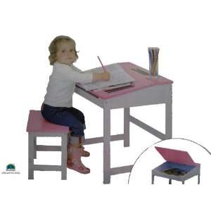 Kinder Schreibtisch + Hocker Maltisch Kindermöbel Mädchen  