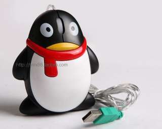 USB Gadget 3D Cute QQ Penguin Optical Mouse Laptop/PC  