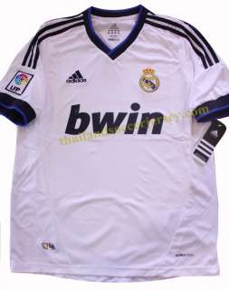 New 12 13 Real Madrid home White jersey Blank Shirt LFP Patch *Medium 