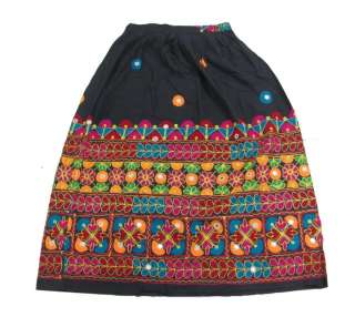 intage Black Skirt With Hand embroidery and Mirror Work.