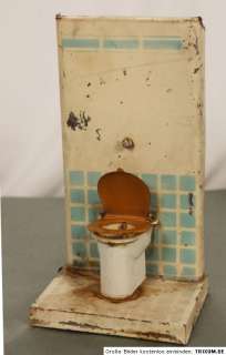 altes Puppenstubenzubehör WC Toilette Blech um 1940  