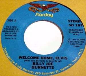 Billy Joe Burnette (45) Starday Elvis Presley tribute  