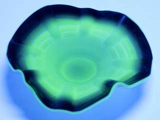 EAPG Boston and Sandwich Flint Glass Bowl Oxblood Uranium Vaseline 