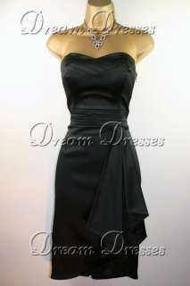 BNWT Coast PatsyJet Black Fitted Satin Dress size 10  