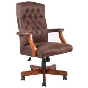   Bomber Brown Microfiber Chair W/Cherry Base By Boss