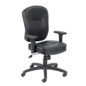   BOSS BLACK LEATHER TASK CHAIR W/ WILD ARMS   Delivered Office