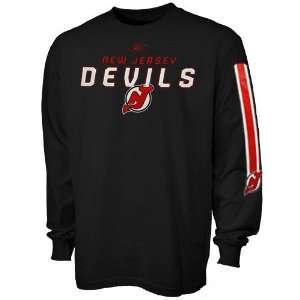  Reebok New Jersey Devils Black Sharp Edge Long Sleeve T 