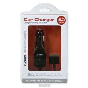  i.Sound Car Charger with Apple Pin Made for iPod (Black 