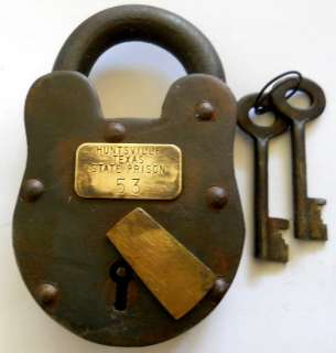 Huntsville Texas State Prison numbered iron Lock #1100H  