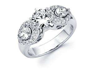    Semi Mount Pear Diamond Engagement Ring 14k White Gold 