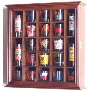  21 Shot Glass Shooter Display Case Holder Cabinet Wall 