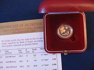   1997 HOLY LAND WILDLIFE LION AND POMEGRANATE 1/10oz GOLD PR COIN