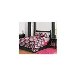  Multi Color Damask Girls 8 Pc Bed in a Bag Comforter Set 