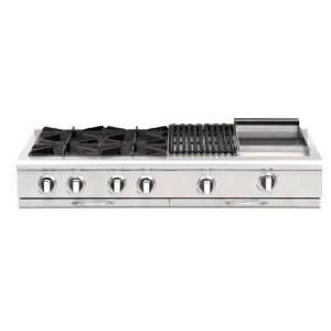   48 Four Open Top Burners Gas Rangetop with 24 Thermo Griddle