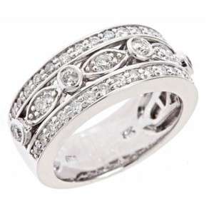   Womens Round Diamond Wedding Anniversary Ring Band 14k White Gold