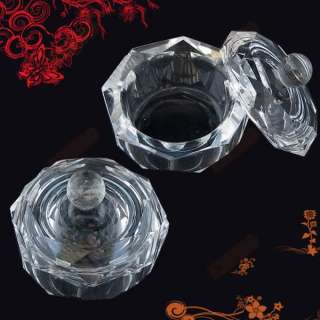 Glass Dappen Dish Bowl for Acrylic Liquid + Cover Lip  