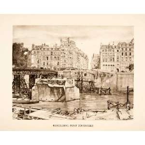  1926 Photolithograph Henry Rushbury Art Pont Tournelle 