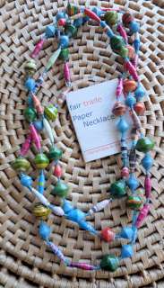 African Jewelry Paper Beads Necklace Kenya Fair Trade I  