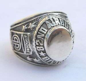 SILVER 925 SPECIAL FORCES 82nd AIRBORNE DIVISION RING  