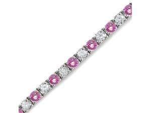 Newegg   5 CT Pink Sapphire & Diamond Bracelet 14K White Gold