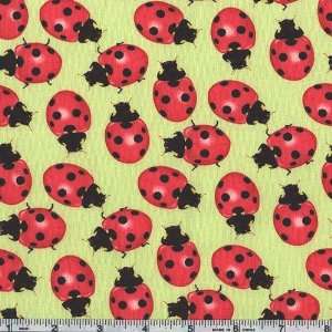  45 Wide Alexander Henry Little Lady Bug Lime Fabric By 